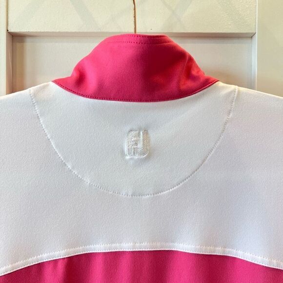 FootJoy HotĀ Pink White FullāZip Mid Layer Jacket Panel Pockets SizeāS - Picture 9 of 13